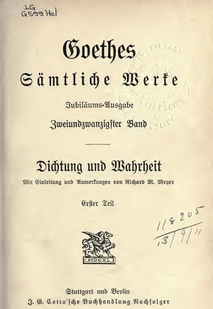 Goethe - Dichtung und Wahrheit